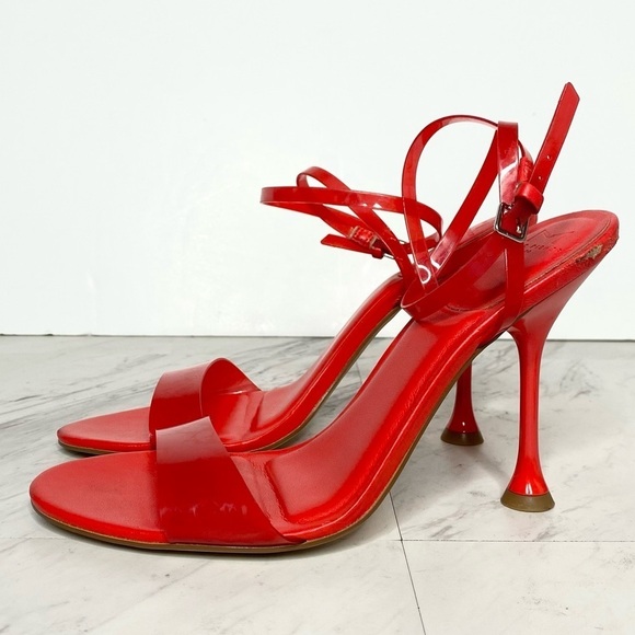 Marc Fisher Calisty Strappy Heeled Red Sandal 9M - Picture 1 of 14